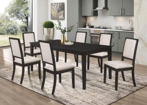 CoasterEveryday 101561-S7 Louise - 7 Piece Rectangular Extension Leaf Dining Set - Black