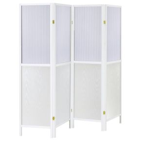 Coaster Fine Furniture 960122 Mattison - 4-Panel Room Divider Folding Shoji Screen - White