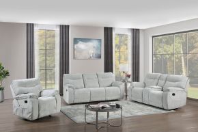 New Classic 20-U2542-3NP Chablis - 3 Piece Manual Sofa & Loveseat & Chair - Mist Gray