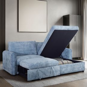New Classic U1812-LOV-BLU Finn - Loveseat With Pop Up Sleeper - Blue