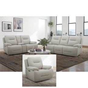 Liberty Furniture 7008GF-UPH-SOLOREC Cameron - Sofa With Loveseat & Recliner - White