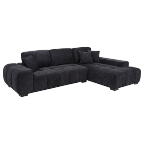 Coaster Fine Furniture 511061 Octavia - Fabric Upholstered Track Arm Sectional Sofa - Black