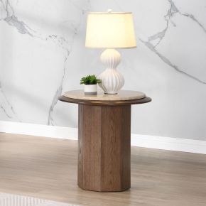 ACME LV03326 ACME LV03326 Kasha - End Table - Travertine Top & Walnut