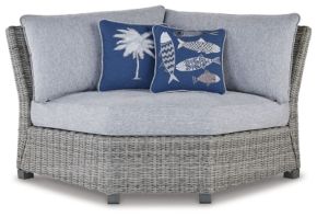 Signature Design by Ashley® P439-877 Naples Beach - Corner with Cushion - Light Gray