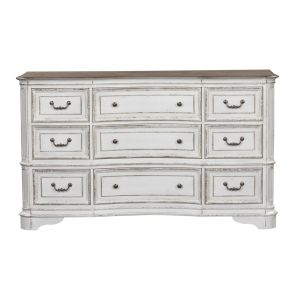 Liberty Furniture 244-BR34 Magnolia Manor - 9 Drawer Dresser - Antique White