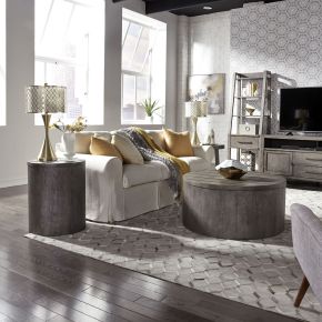 Liberty Furniture 406-OT-O3PCS Modern Farmhouse - 3 Piece Table Set - Charcoal - Drum Tables