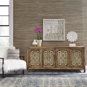 Liberty Furniture 2077-AC7432 Liberty Furniture 2077-AC7432 Marisol - 4 Door Accent TV Stand - Light Brown