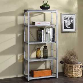 ACME 92907 ACME 92907 Jurgen - Bookshelf - Faux Concrete & Silver