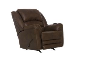 Catnapper 41072-1176/29-1276/29 Hayden - Fabric Chaise Rocker Recliner With Heat / Massage & Oversize Xtra Comfort Footrest - Tobacco