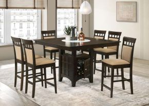 Coaster Fine Furniture 100438-S7A Gabriel - 7 Piece Square Counter Height Dining Set - Cappuccino