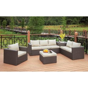 Furniture of America CM-OS1818-SET Davina - Patio 3 Piece Set Storage - Brown / Beige
