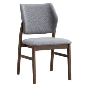 ACME DN04196 Sarha - Side Chair (Set of 2) - Light Gray Fabric & Walnut
