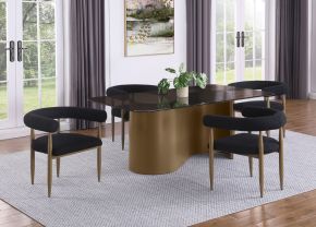 Coaster Fine Furniture 105761-S5 Edson - 5 Piece Rectangular Glass Top Dining Table Set - Bronze