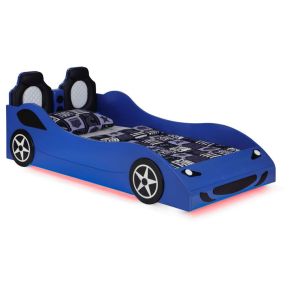Coaster Fine Furniture 400478-SM Cruiser - Wood Twin LED Race Car Bed And 7" Mattress - Blue
