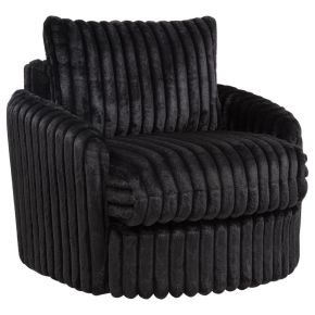 Coaster Fine Furniture 902542 Sarco - Corduroy Upholstered Swivel Accent Arm Chair - Black