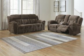 Ashley Furniture 37407/88/94 Ashley Furniture 37407/88/94 Frohn - 2 Pc. - Reclining Sofa, Reclining Loveseat With Console - Chocolate
