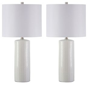 Signature Design by Ashley® L177904 Steuben - Ceramic Table Lamp (Set of 2) - White