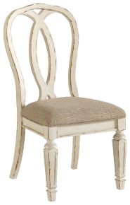 Signature Design by Ashley® D743-02 Realyn - Dining UPH Side Chair (Set of 2) - Ribbonback - Chipped White