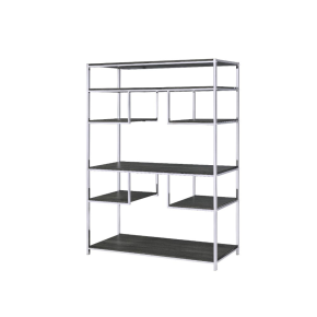 ACME 92657 Vonara - Bookshelf - Rustic Gray Oak & Chrome