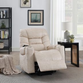 ACME LV02995 Nairi - Power Recliner With Lift & Heating & Massage - Ivory Leather Aire