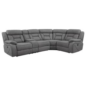 CoasterEssence 600370 Higgins - Upholstered Power Reclining Sectional Sofa - Gray