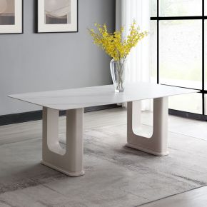 ACME DN02705 Kalam - Dining Table - Ceramic Top & Beige Finish
