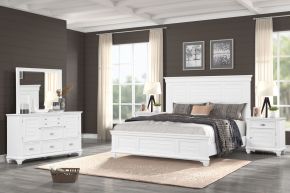 New Classic 00-B2118-35N Jamestown - 5/0 Queen 5 Piece Bedroom Set (Bed & Dresser & Mirror & 2 Nightstands) - White