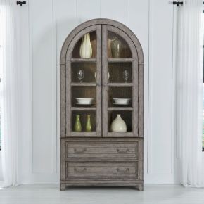 Liberty Furniture 237G-DR-CC Liberty Furniture 237G-DR-CC River Place - Curio Cabinet - Riverstone Gray & Tobacco