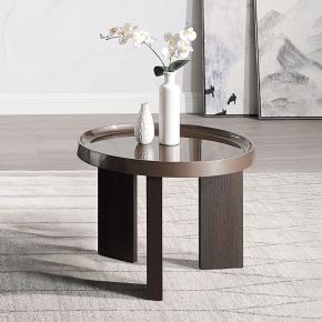 ACME LV04406 ACME LV04406 Lakita - End Table - Dark Blond High Gloss & Smoked Oak