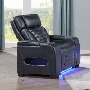 ACME LV06082 Ephron - Power Motion Recliner With Power Headrest & LED - Black
