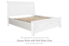 Signature Design by Ashley® B742-98 Robbinsdale - Queen Rails with Roll Slats - Antique White