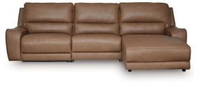Signature Design by Ashley® PCU62606S22 DeepWakes - 3-Piece Power Reclining Sofa With RAF Press Back Power Chaise - Caramel