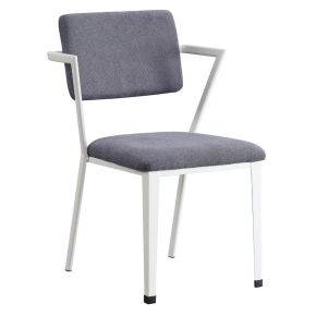 ACME 77882 Cargo - Dining Chair (Set of 2) - Gray Fabric & White