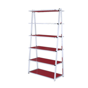 ACME 92453 Coleen - Bookshelf - Red High Gloss & Chrome