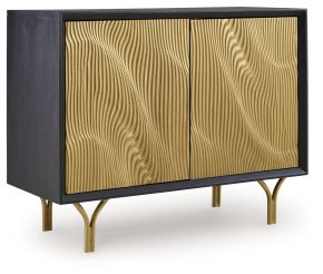 Signature Design by Ashley® A4000654 Tayner - Black / Gold Finish - Accent Cabinet