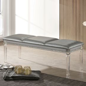 Furniture of America CM7899SV-BN Maddie - Bench - Silver