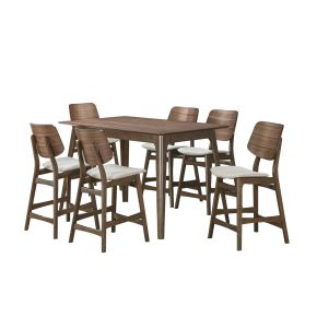 New Classic 45-1651-C6CT New Classic 45-1651-C6CT Oscar - Counter Table & 6 Chairs - Walnut