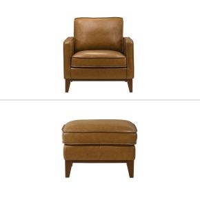 New Classic 25-L1213-CO Caspar - Chair & Ottoman - Caramel