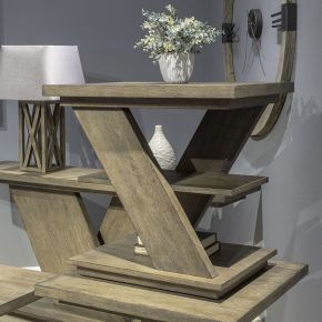 Liberty Furniture 899-OT1021 Aspen Sky - Chairside Table - Weathered Saddle Brown