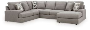 Benchcraft® 84704S4 Benchcraft® 84704S4 Lindon - 3-Piece Sectional With RAF Corner Chaise - Smoke