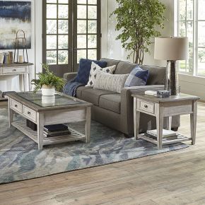 Liberty Furniture 824-OT-3PCS Heartland - 3 Piece Table Set - Antique White / Tobacco Tops