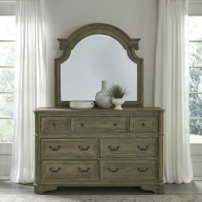 Liberty Furniture 244N-BR-DM Magnolia Manor - Dresser & Mirror - Light Brown
