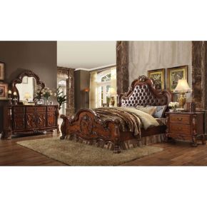 ACME 23137EK Dresden - Eastern King Bed - PU & Cherry Oak - 76"