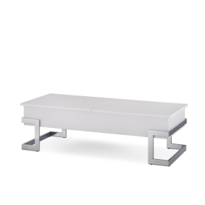 ACME 81850 Calnan - Coffee Table - White & Chrome