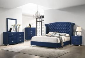 CoasterEveryday 223371KW-S4 Melody - 4 Piece California King Bedroom Set - Pacific Blue