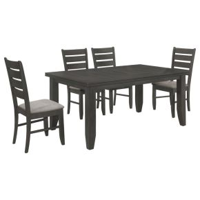 CoasterEveryday 102721GRY-S5 Dalila - 5 Piece Rectangular Dining Table Set - Dark Gray