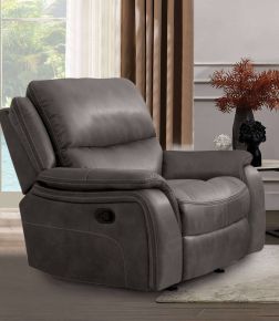 Furniture of America CM9911DG-CH Henricus - Glider Recliner - Dark Gray