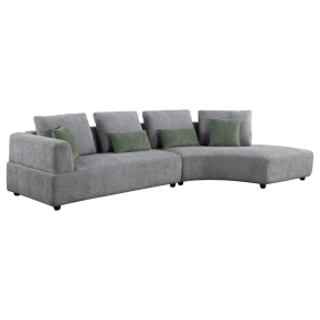 Coaster Fine Furniture 504075 Toscano - Upholstered Sectional Sofa - Gray