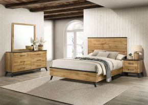 Coaster Fine Furniture 225001KE-S4 Kaywood - 4 Piece Eastern King Bedroom Set - Natural Pine