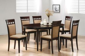Coaster Fine Furniture 100770-S7A Gabriel - 7 Piece Extension Leaf Dining Table Set - Dark Brown